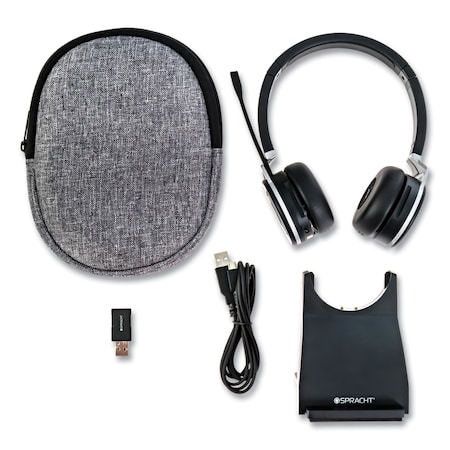 Spracht ZuM BT Prestige Headset w/USB Dongle, Binaural, Over-the-Head, Black ZUMBTP-410